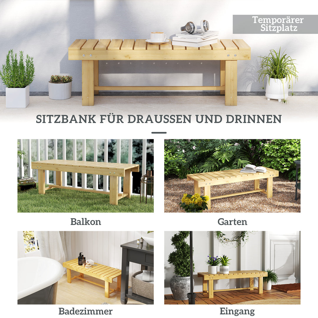 2-personers havebænk i træ, vejrbestandig bænk, havemøbler med vandafvisende lak, parkbænk med 250 kg lasteevne, træbænk til altan, terrasse, have, 110 x 38 x 35 cm naturtræ