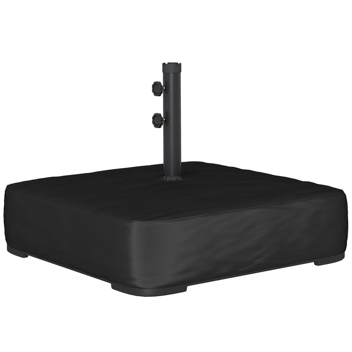 Parasolfod, 80 kg sandfyldning, robust stativ til fritstående parasoller og 48 mm stænger, sort