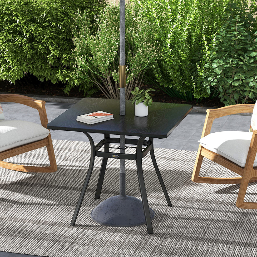 Udendørsbord til 4 personer, stålstel, 80L x 80B x 72H cm, sort
