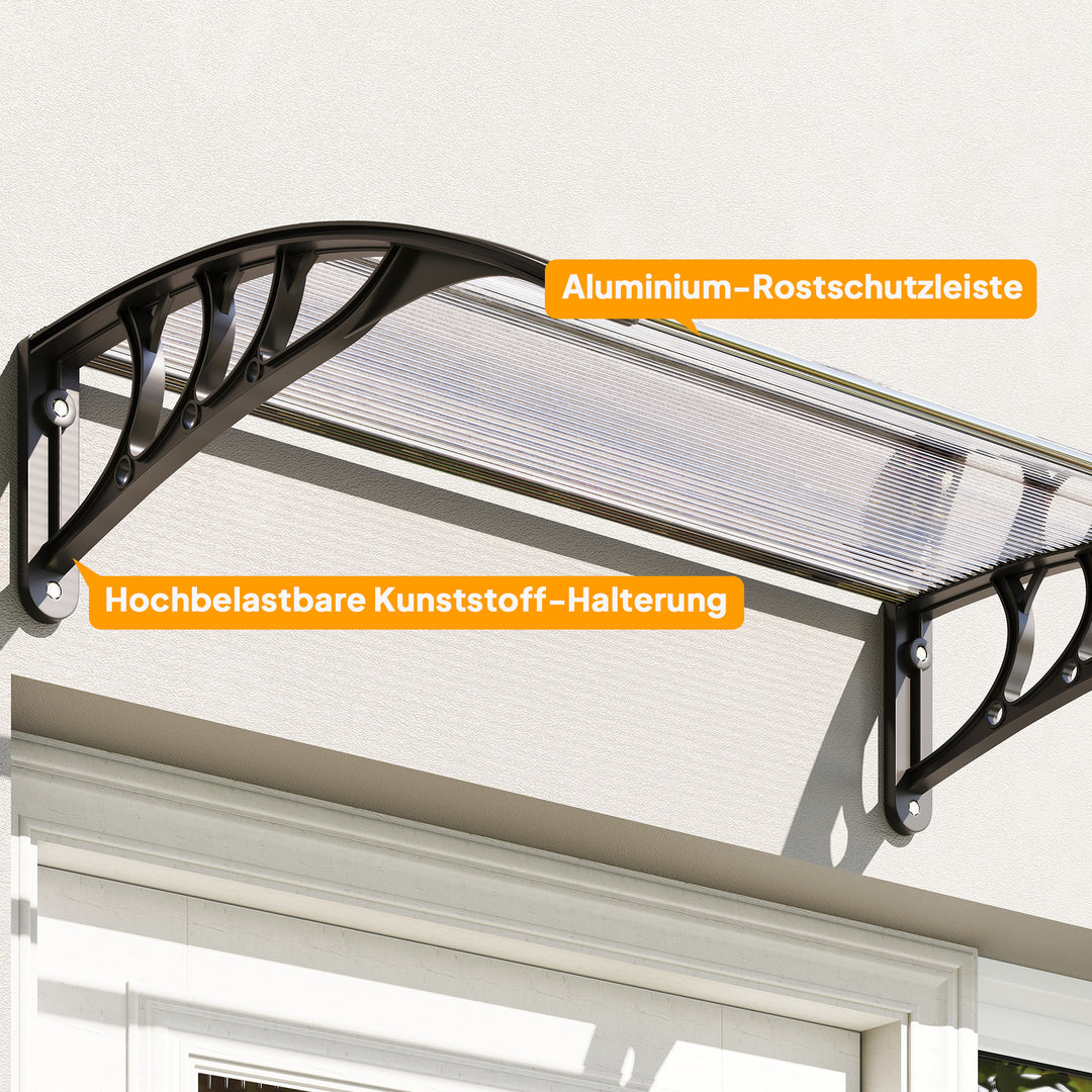 Baldakin til hoveddør 100 x 75 cm hult baldakin tagdækning polycarbonat transparent