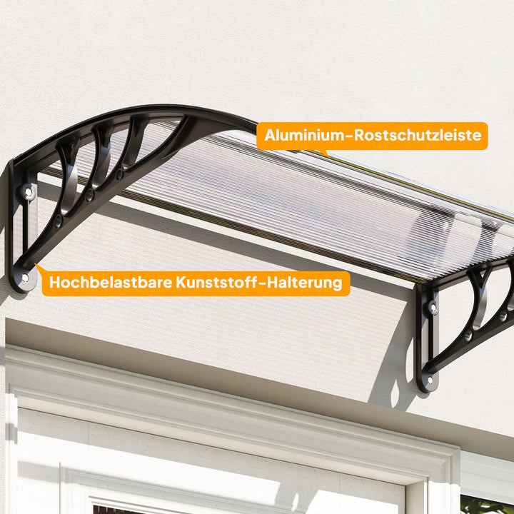 Baldakin til hoveddør 100 x 75 cm hult baldakin tagdækning polycarbonat transparent