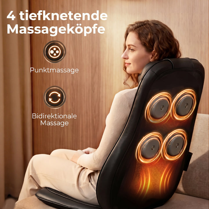Shiatsu massage sædepude med varme, dybdegående vævsmassage, massageapparat