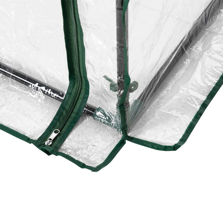 Drivhus, væksthus, tomathus, kold ramme med rulleport, stål, plastik, transparent, 100x50x150cm