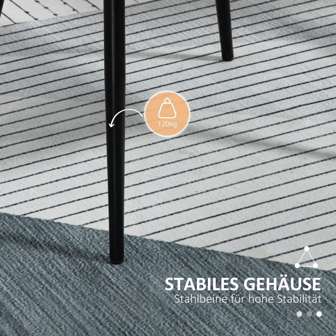 Sæt med 2 spisebordsstole, polstret stol med åndbart hørbetræk, stuestol, lænestol, køkkenstol med ryglæn og armlæn, hør, lysegrå, 59,5 x 56,5 x 81 cm