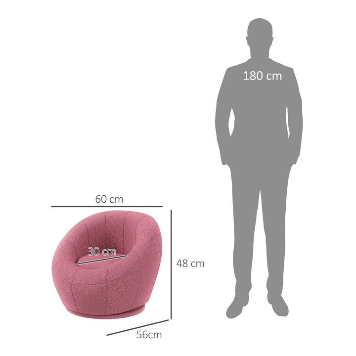 Børnelænestol børnemøbler børneskammel, teddy fleece, 60 cm x 56 cm x 48 cm, pink
