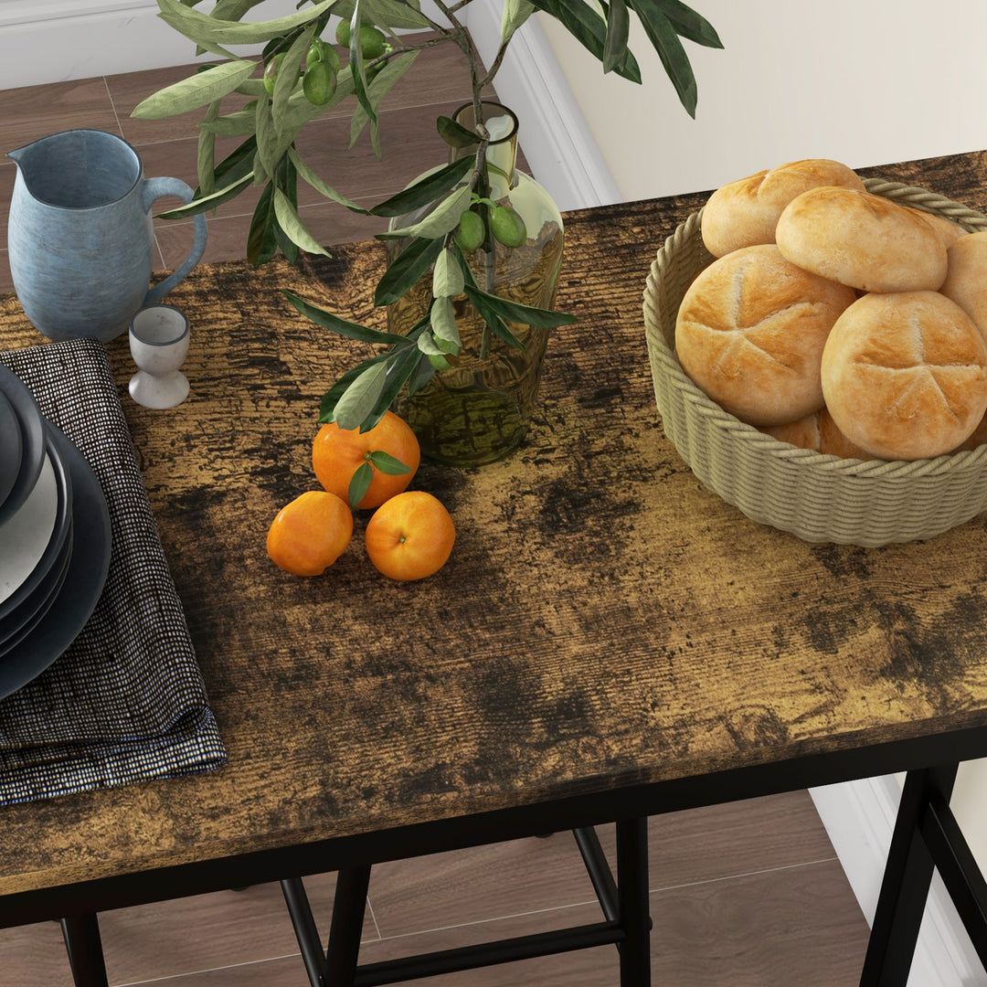 Barbord med 2 stole i industrielt design sæt med 2 barstole med bord, industrielt design, 3 dele, brun + sort