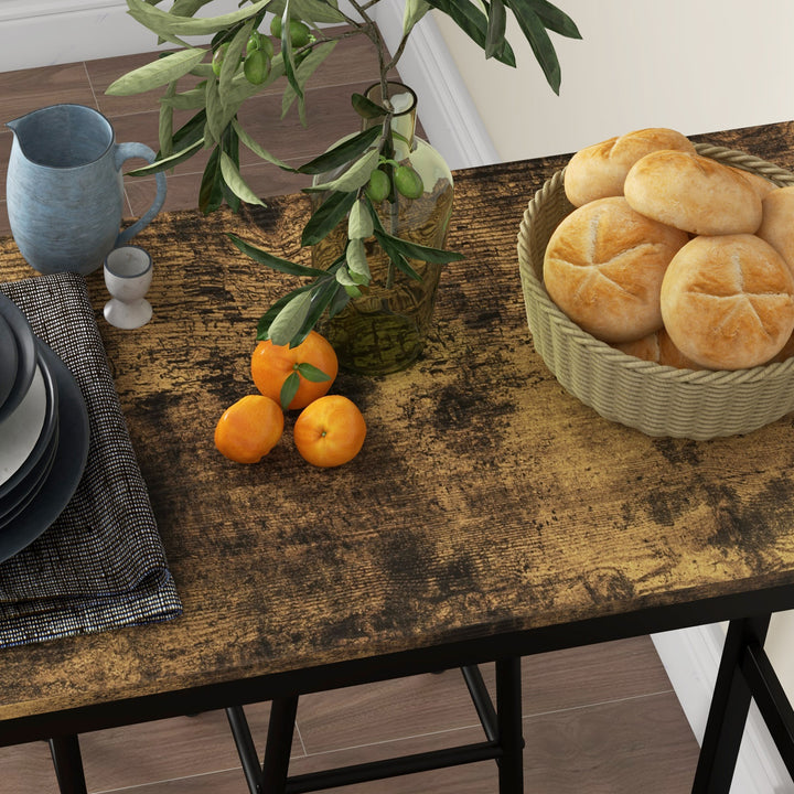 Barbord med 2 stole i industrielt design sæt med 2 barstole med bord, industrielt design, 3 dele, brun + sort