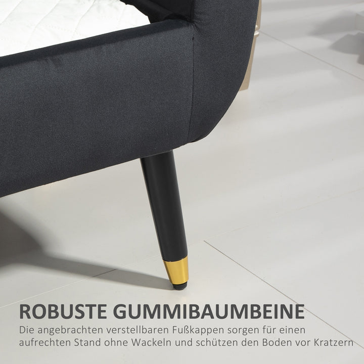Opbevaringsbænk med armlæn, kommodebænk, fløjlspolyester, gummitræ, mørkegrå, 107 x 42 x 65 cm