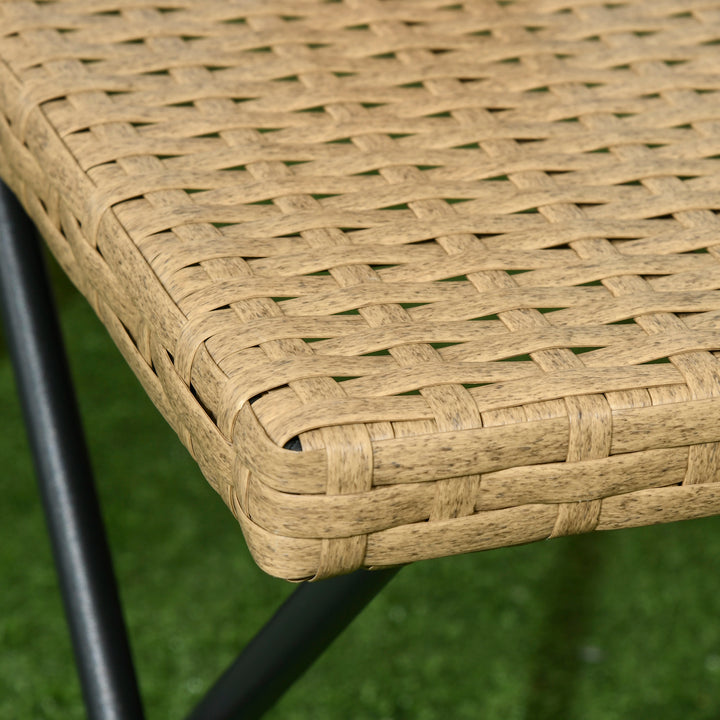 Polyrattan balkonbord, foldbart, stålstel, let at rengøre, 40x40x40 cm, natur