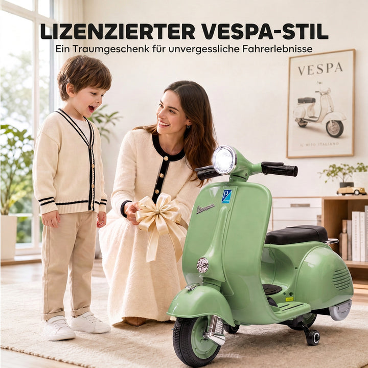 Elmotorcykel til børn VESPA 6V Elmotorcykel Lithiumbatteri Grøn
