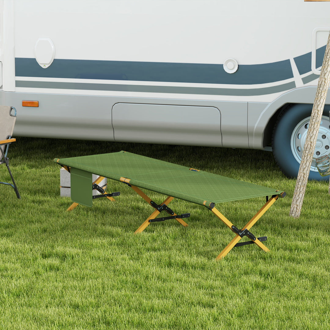 Sammenklappelig feltseng med bæretaske 196 x 64 x 45 cm gæsteseng op til 200 kg til udendørs campingrejser