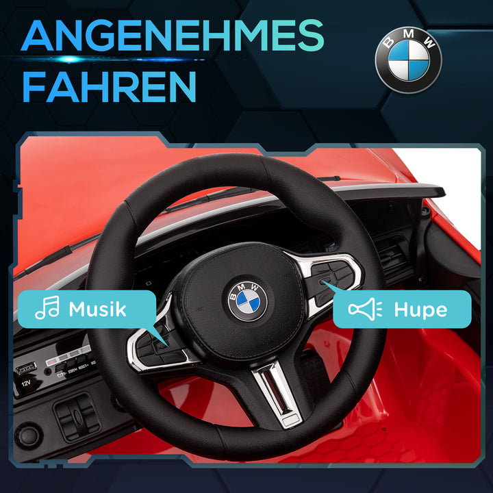 BMW M4 elektrisk børnebil, med lyd og lys, 3-5 km/t, inklusive fjernbetjening, til alderen 3-5, rød