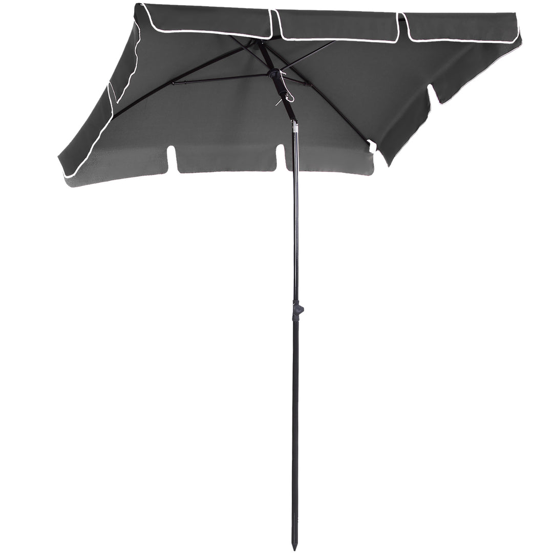 Parasol, strandparasol, haveparasol, balkonparasol, solsejl, foldbar, grå