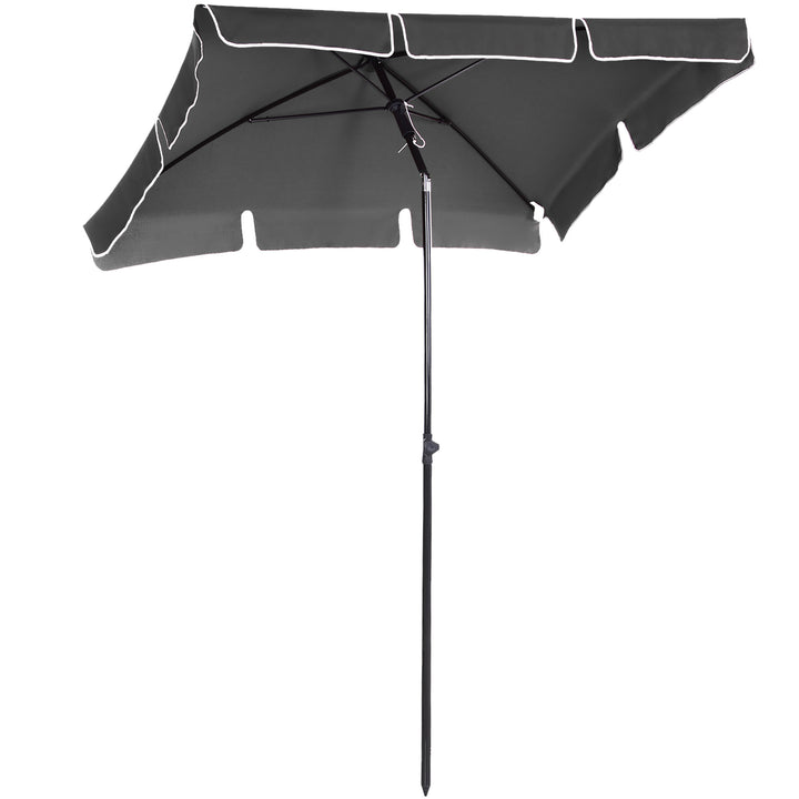 Parasol, strandparasol, haveparasol, balkonparasol, solsejl, foldbar, grå