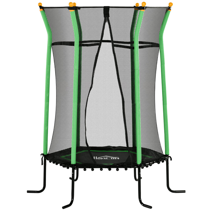Trampolin til børn, 163,5 cm, med sikkerhedsnet, polstret, stål, lasteevne op til 50 kg