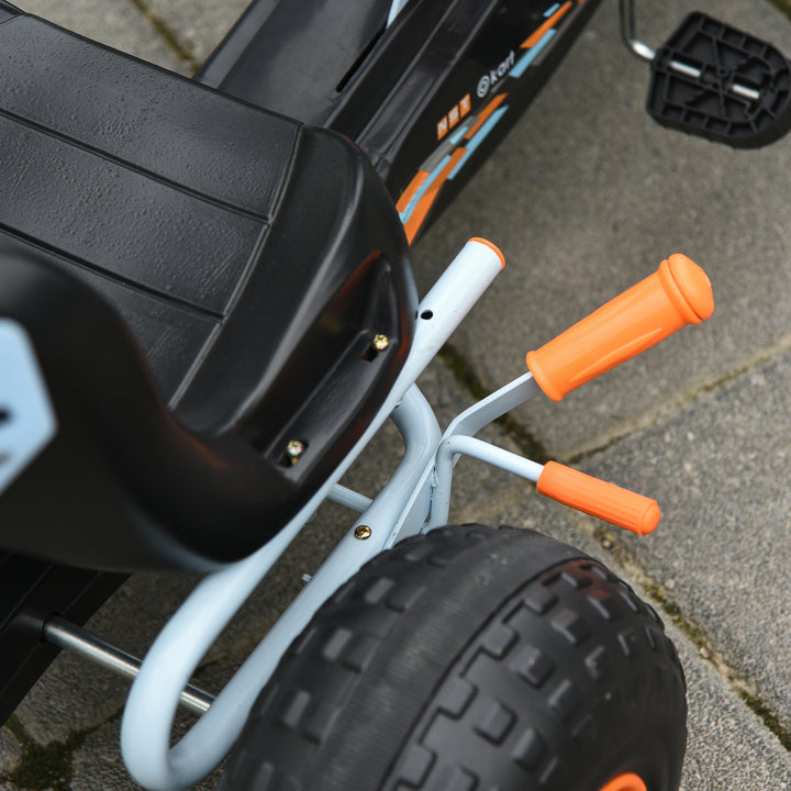 Gokart med håndbremse, justerbart sæde, pedal, frem- og bakgear, kettcar pedalbil, børnebil, børnelegetøj, pedal-gokart til børn fra 3 år, lyseblå