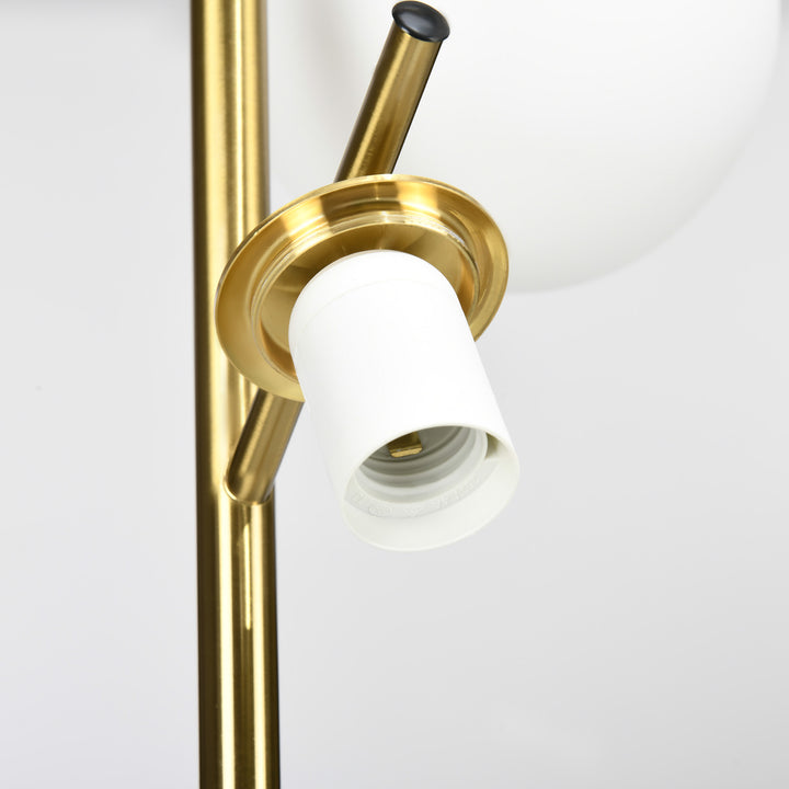 Retro gulvlampe, gulvlampe med 3 skærme, glas, guld