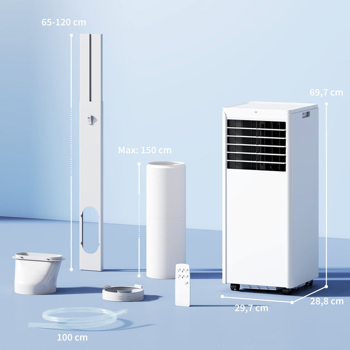 Bærbart klimaanlæg 7000 BTU, 4-i-1 klimaanlæg med køling, affugter, ventilator, dvaletilstand