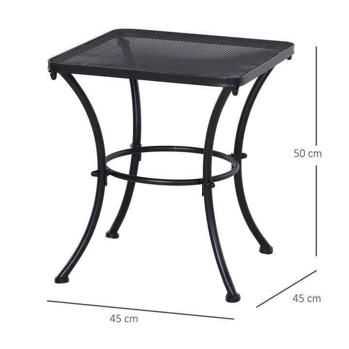 Havesofabord, sidebord, havebord, sofabord, metal, sort, terrassebord, 45 x 45 x 50 cm