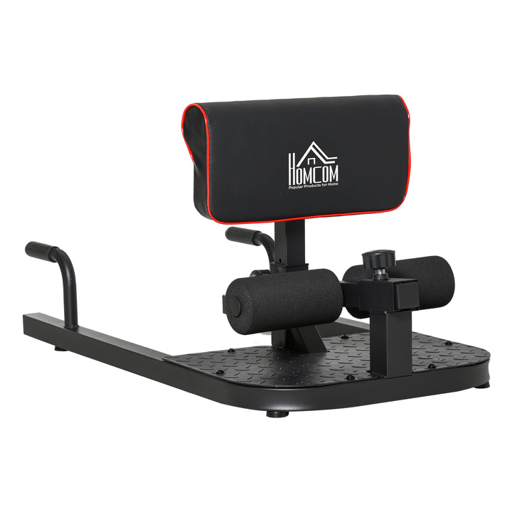 Sissy squat squat trainer bentræner mavetræner baldetræner 3 i 1 træner justerbar op til 120 kg stål sort 50 x 97 x (44,5–56,5) cm