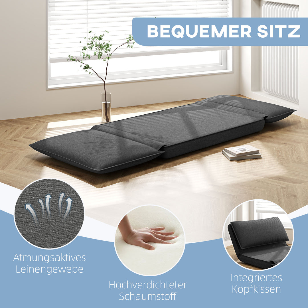 Lænestol, 6-vejs justerbar ryglæn, åndbart stof, integreret nakkestøtte, antracit