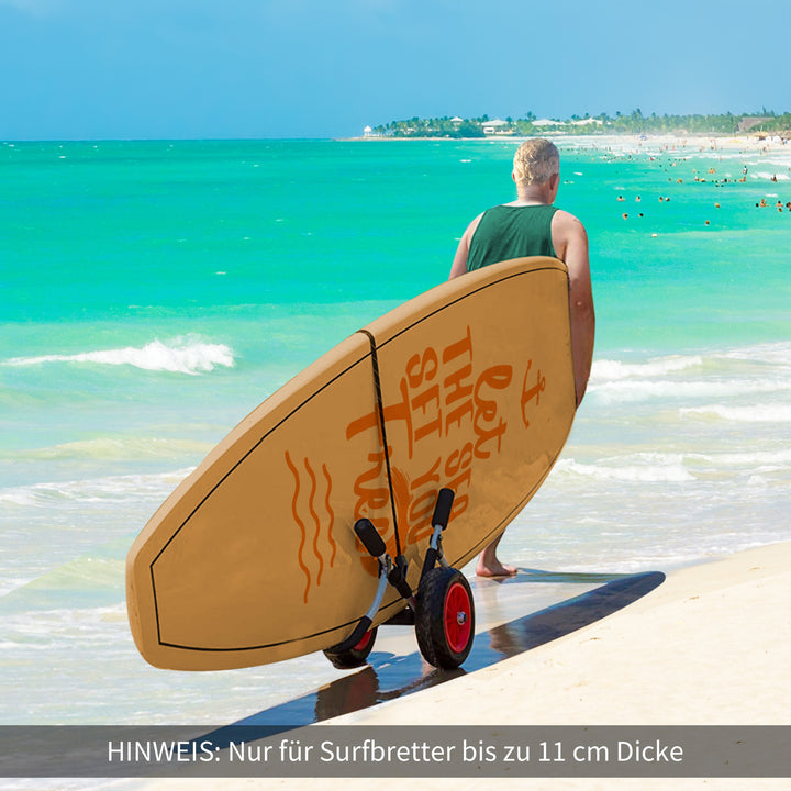Sammenklappelig surfvogn (op til 45 kg), transportvogn i aluminium, sammenklappelig kajakvogn, polstret, kunstlæderdæk, bådvogn, surfvogn, bådtrailer, vogn til surfbrætter, oppustelige både