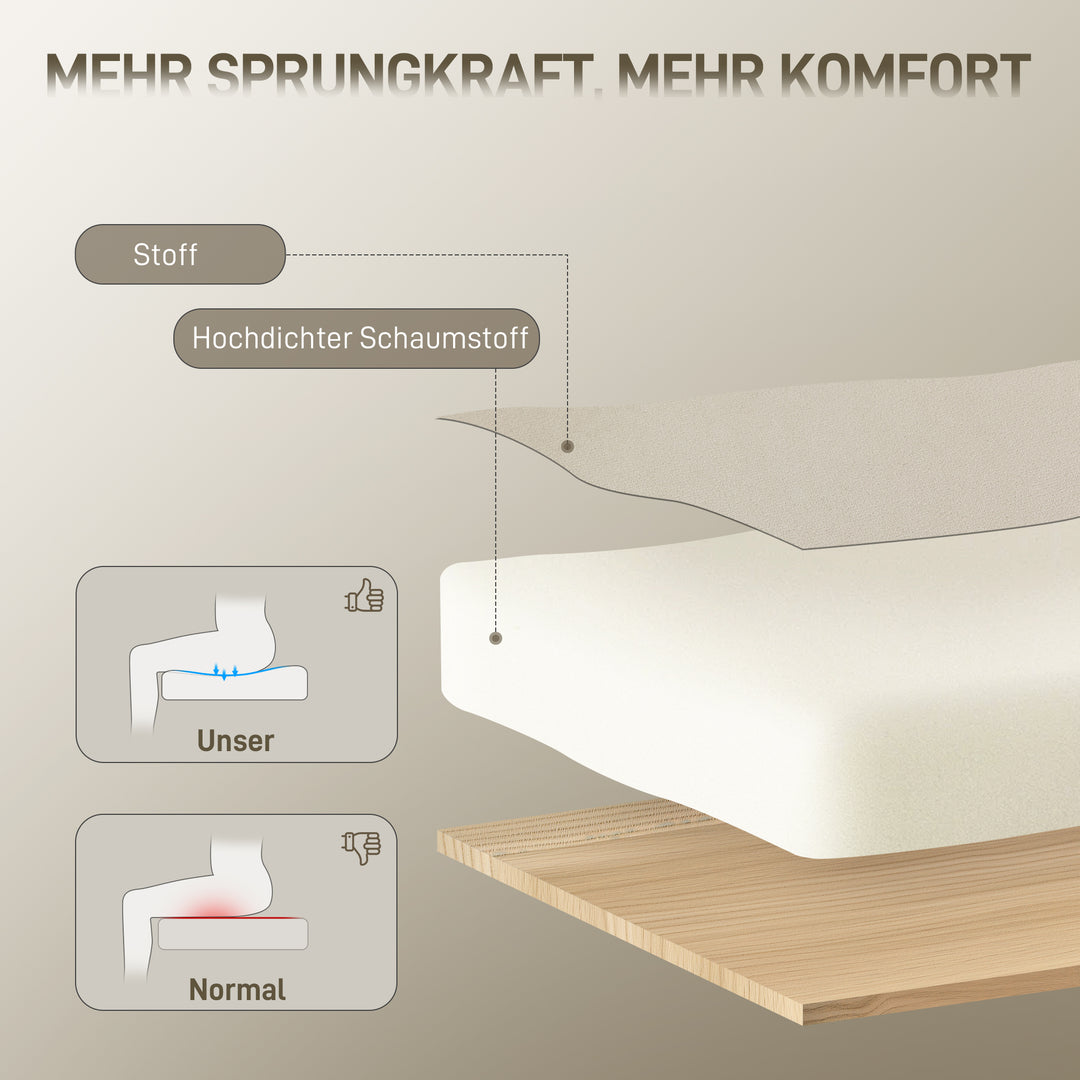 Kontorstol med rullefunktion og gulddetaljer, computerstol med metalbund, stofbetræk i fløjlslook, cremehvid