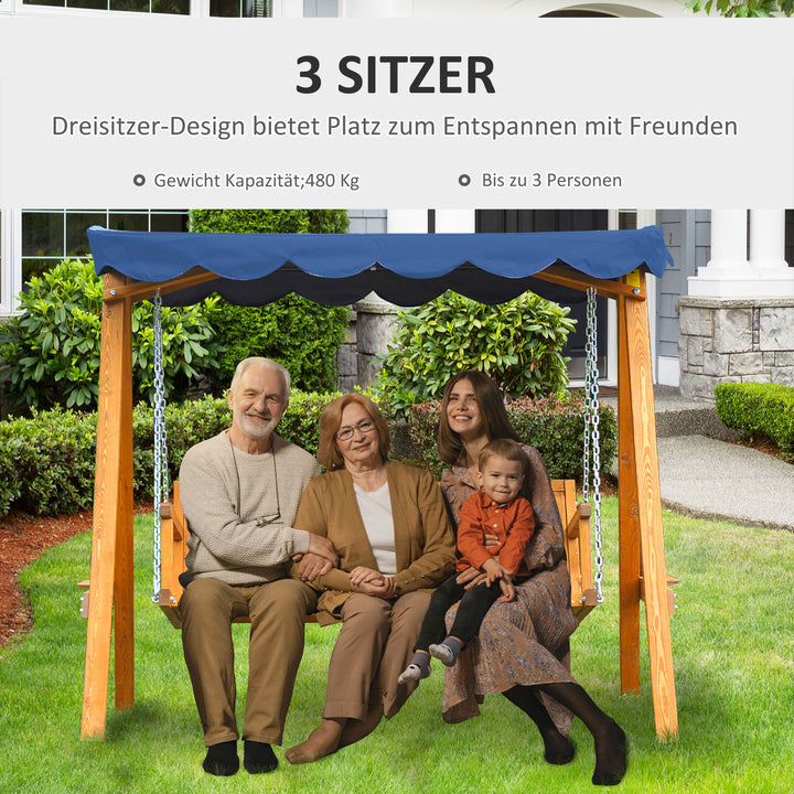 3-Personers verandagynge lavet af polyrattan og metal med hynder, lasteevne op til 360 kg, ny (sort)