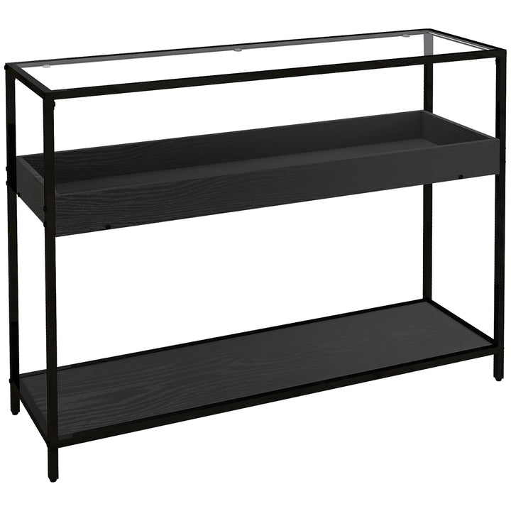 Konsolbord med 2 hylder, entrebord, entrekonsol, sort
