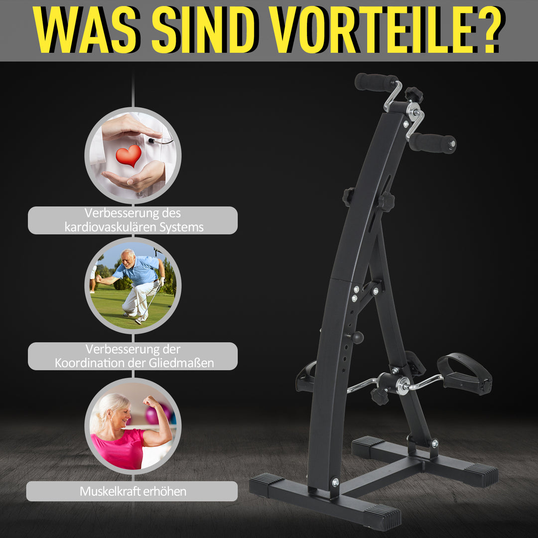 Pedaltræner til seniorer ekstra stille mini-motionscykel med lcd-skærm fastgørelsesrem arm- og bentræner motionstrænerbordcykel minicykel fitnessudstyr til hjemmekontor