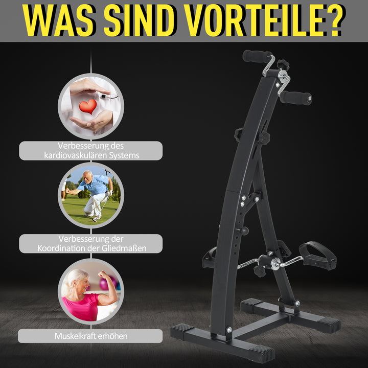 Pedaltræner til seniorer ekstra stille mini-motionscykel med lcd-skærm fastgørelsesrem arm- og bentræner motionstrænerbordcykel minicykel fitnessudstyr til hjemmekontor