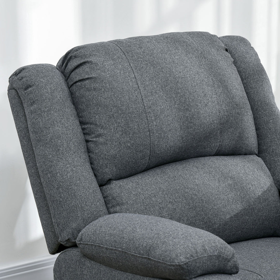 Lænestol med hældningsfunktion og fodstøtte, justerbar, op til 150 kg, stålstel, 90 x 96 x 98 cm, grå