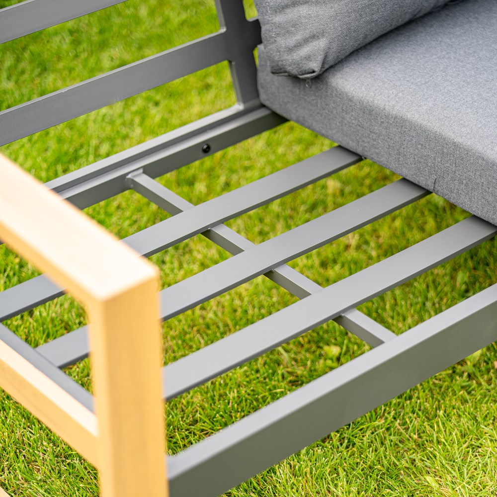 Havemøbelsæt til terrasse og have, antracit og brun