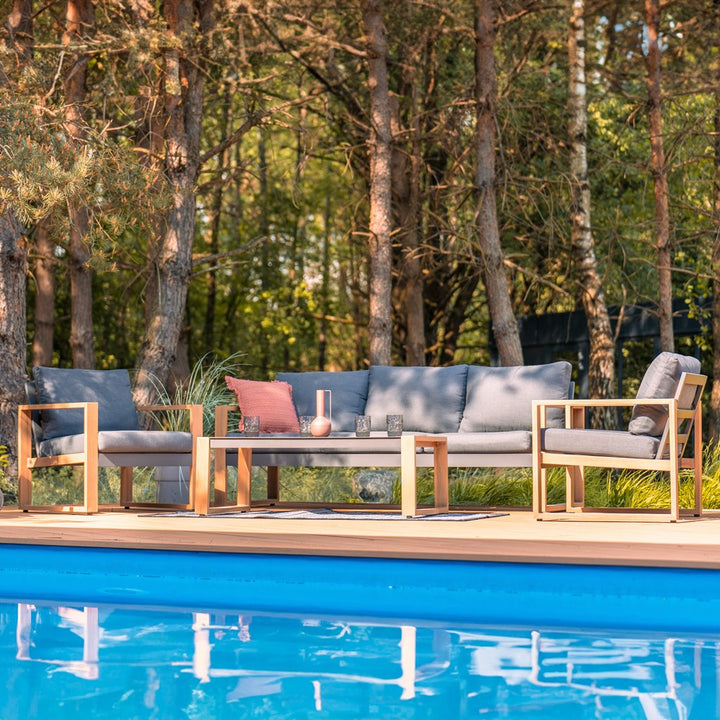 Havemøbelsæt til terrasse og have, antracit og brun