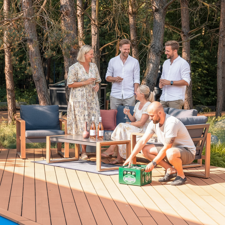 Havemøbelsæt til terrasse og have, antracit og brun