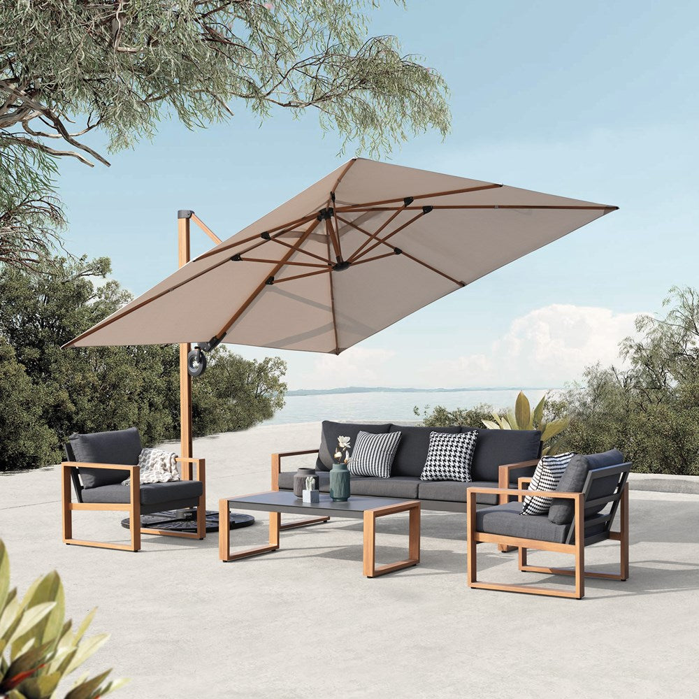 Havemøbelsæt til terrasse og have, antracit og brun