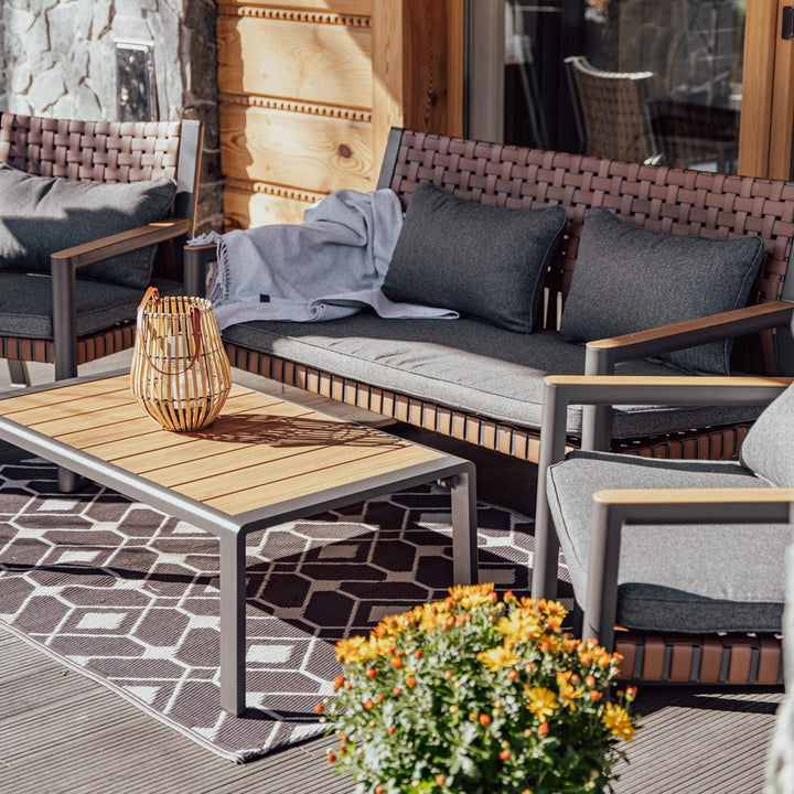 Moderne havemøbelsæt, sofa, 2 lænestole og bord