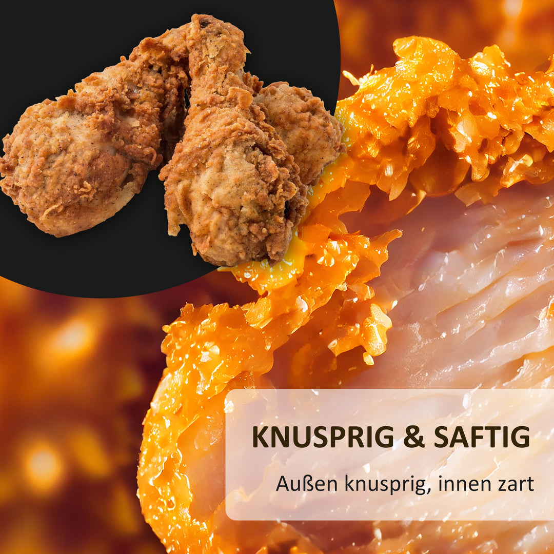 Varmluftfrituregryde 6,5 l 1700w med 8 menuer led-display non-stick kurv til sund oliefri fedtfattig madlavning sort 36,5 x 29 x 33,8 cm