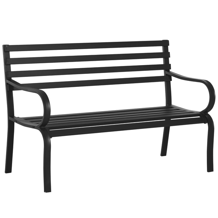 2-personers havebænk, 240 kg lasteevne, havemøbler egnet til indendørs og udendørs brug, 127 x 58 x 82 cm, sort