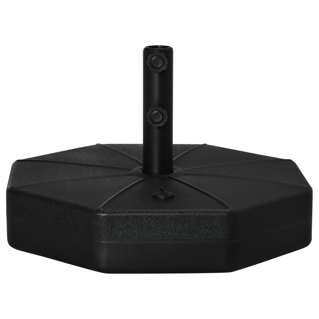 Parasolfod, fyldbar op til 40 kg, ottekantet, paraplyholder, paraplyvægt, stativ til parasoller med 38/48 mm rørdiameter, til altan, terrasse, have, sort