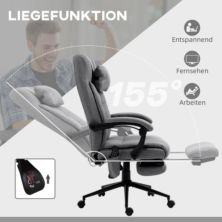 Kontorstol med massagefunktion, ergonomisk, 66x76x112-120cm, grå