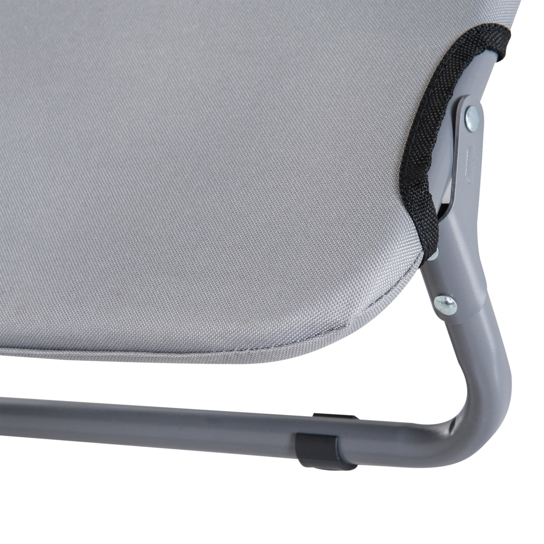 Udendørs hundeseng, foldbar, hævet hundeseng til små hunde, kølende kæledyrsseng med stålramme, kæledyrsseng til udendørs camping, 59 x 46 x 15 cm, grå