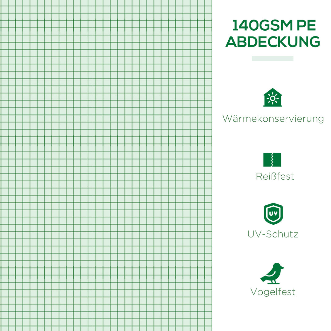 Foliedrivhus, vejrbestandigt, UV-bestandigt, polytunnel, 300 cm x 80 cm x 45 cm, grønt