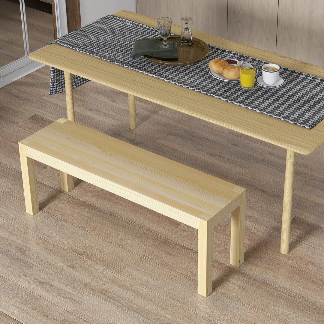Bænk træbænk køkkenbænk, massivt træ, 3-personers bænk, 120 cm x 33 cm x 45 cm, naturlig