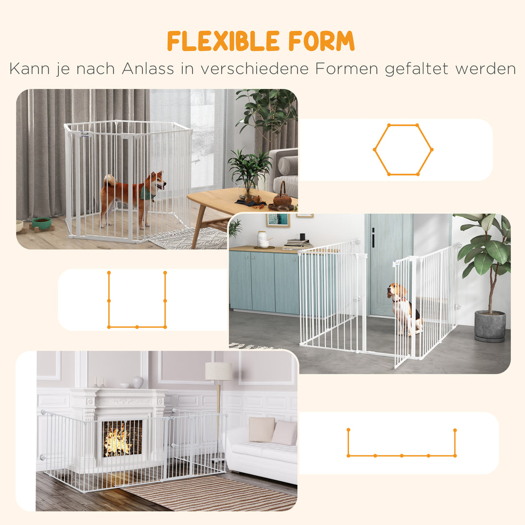 Hvalpekravlegård, modulært design, foldbar, stålramme, til indendørs brug, hvid, 90 x 123 x 102 cm