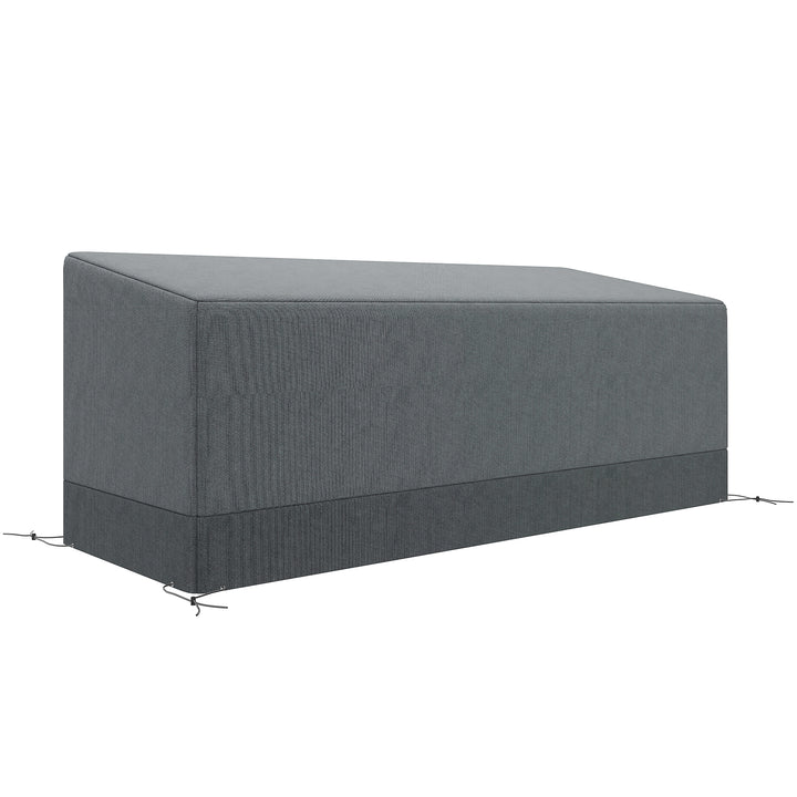 Beskyttelsesovertræk til havemøbler, vinterbestandigt, vandtæt, UV-bestandigt, 600D Oxford-stof, 190,5 x 72 x 76 cm, lysegrå