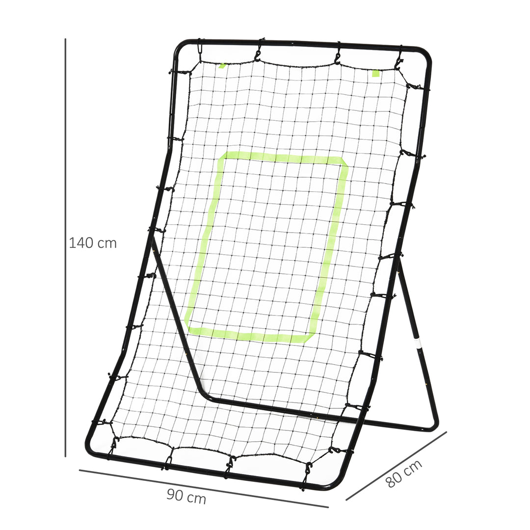 Rebounder til fodbold reboundervæg bærbar med slagzone reboundnet kickback reboundvæg reboundvæg til baseball basketball fodboldmål til børn og unge træning 75x126cm, sort