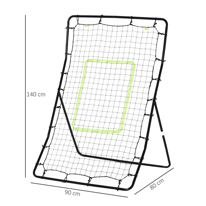 Rebounder til fodbold reboundervæg bærbar med slagzone reboundnet kickback reboundvæg reboundvæg til baseball basketball fodboldmål til børn og unge træning 75x126cm, sort