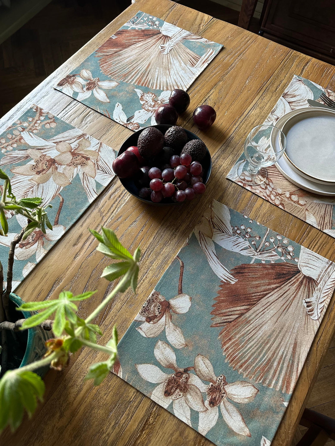 Dækkeserviet 30 × 43 cm i bomuld-hør blanding | Terra Flora