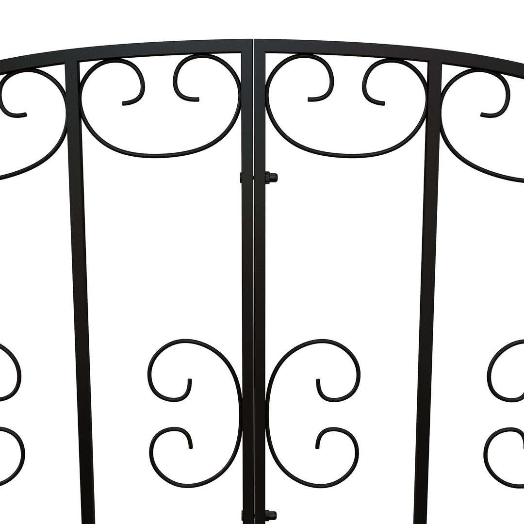 Metalhavebro i vintagestil, dekoration til have og dam, 119x67x70 cm, sort